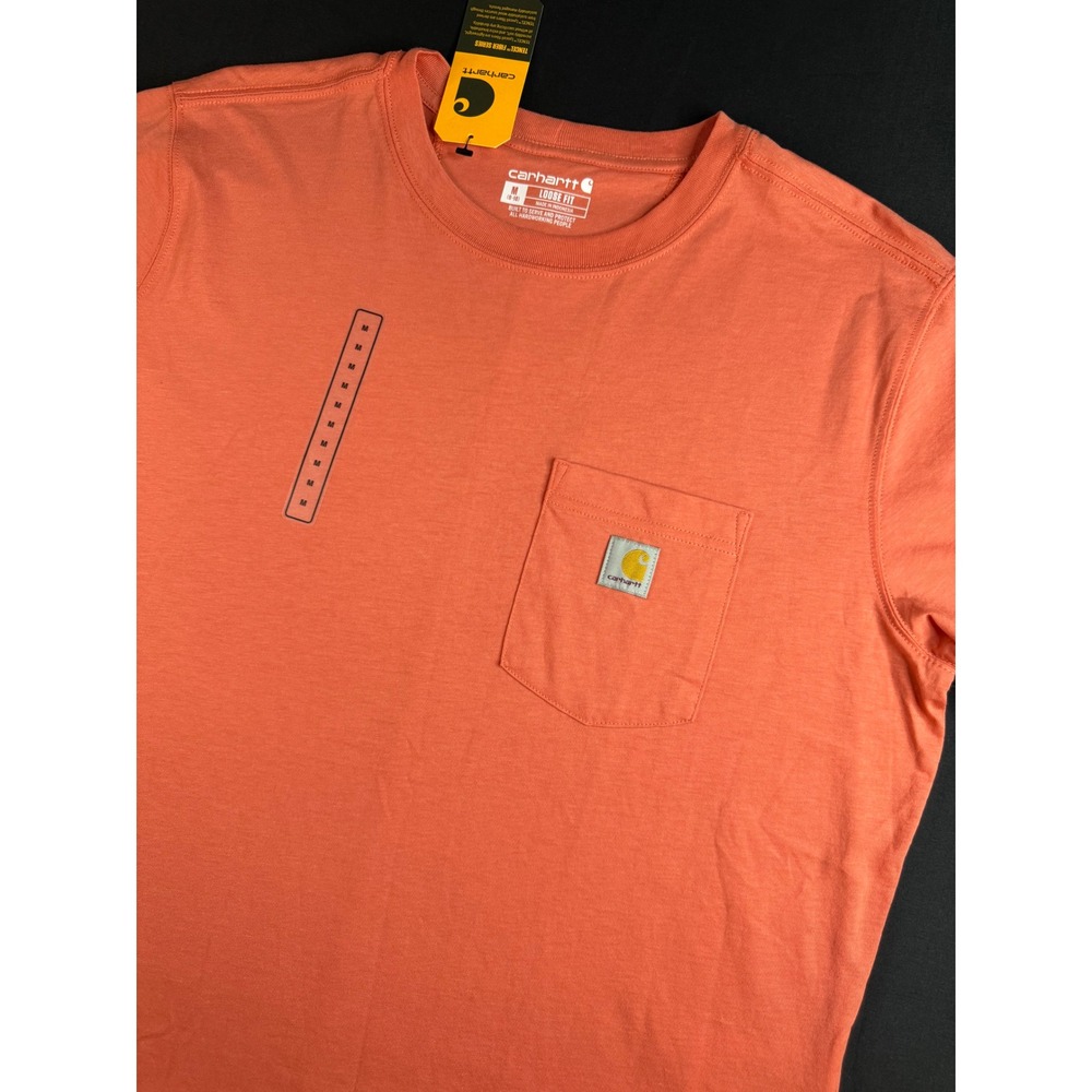 Carhartt Womens Loose Fit Tencel Fiber Series Pocket T-Shirt Coral Orange M‎ NEW